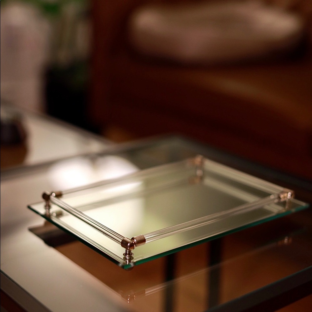 Vintage 1960s Lucite Mirror Tray